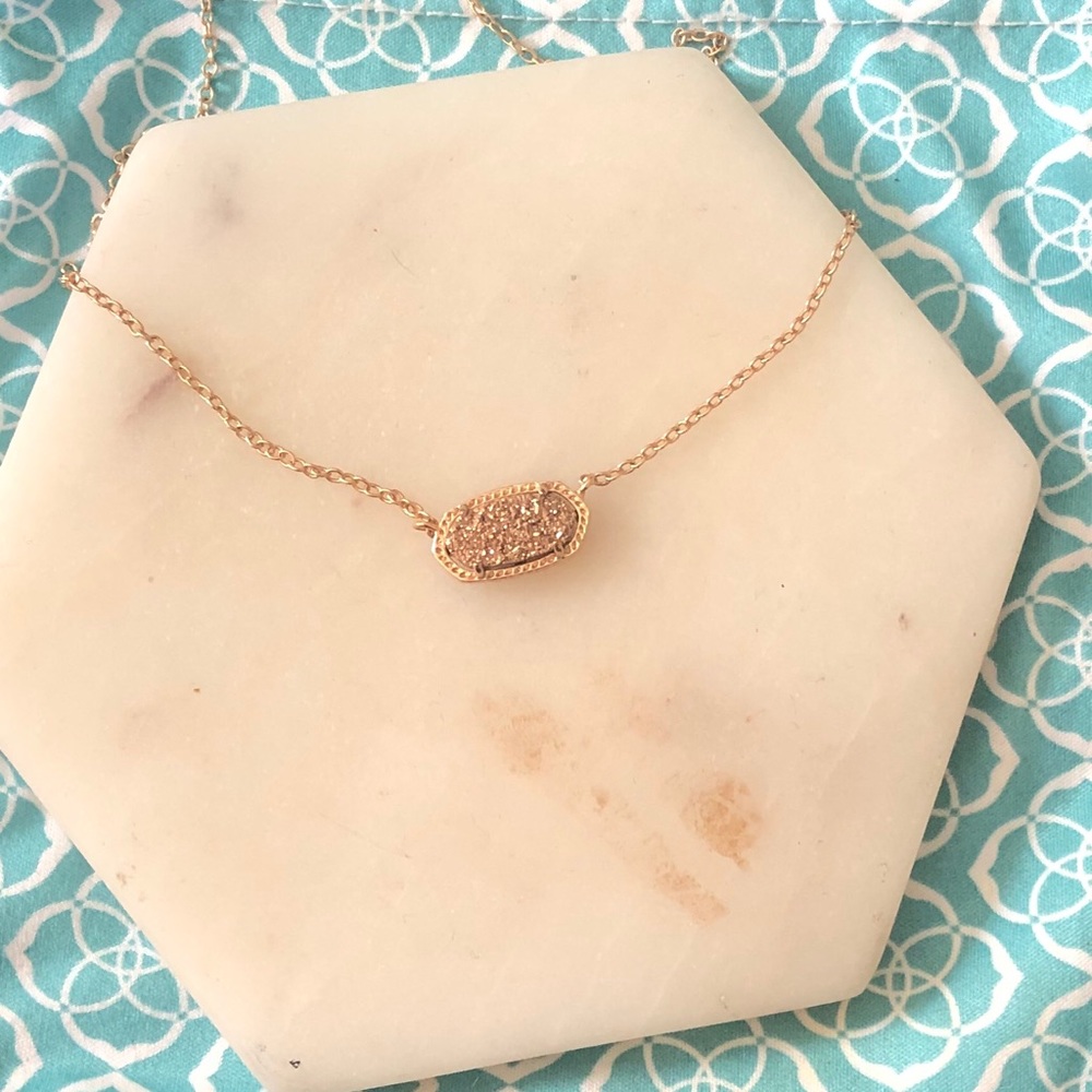 Kendra Scott Elisa Necklace in Rose Gold Drusy